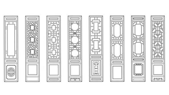 武平喜迎门中式花格CAD设计图样式大全